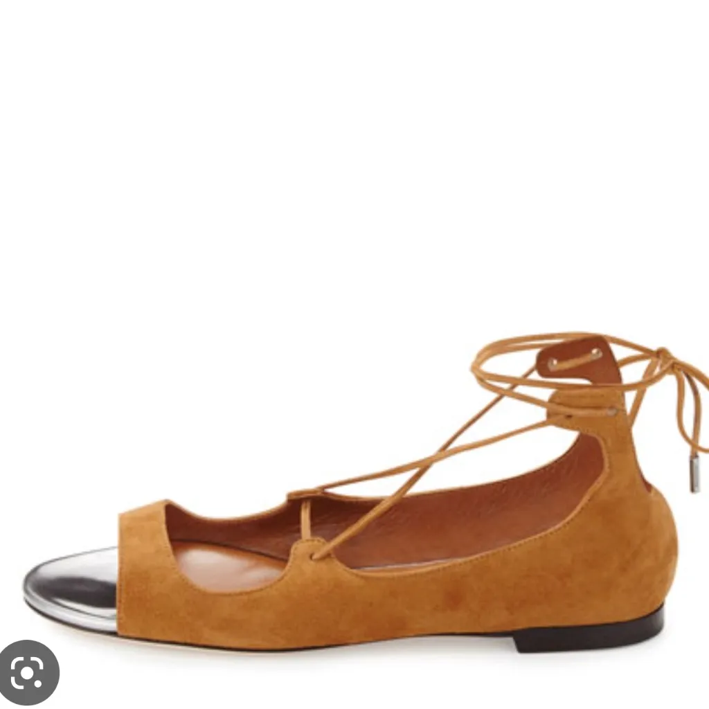 Jimmy Choo Women's 41.5 / 11 Vernie Flat Lace Up Sandals Shoes Tan Suede Leather - Image 11