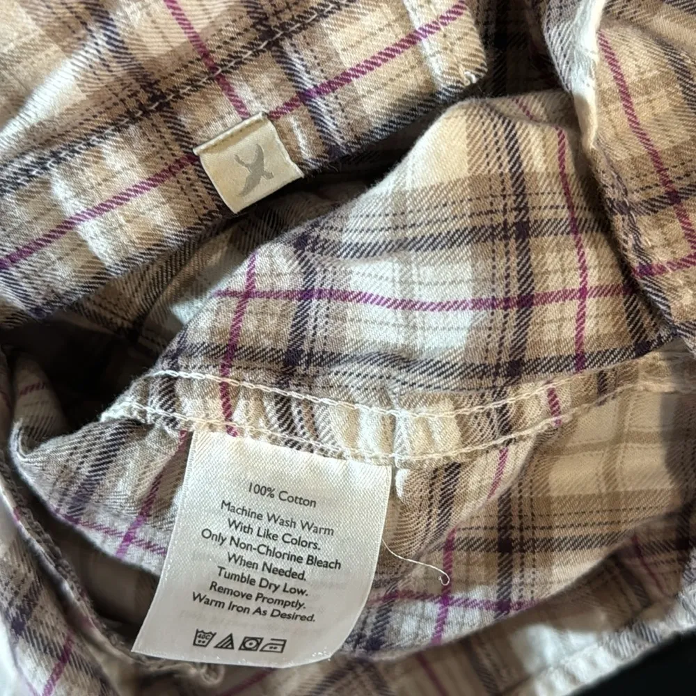 Eddie Bauer Classic Fit Flannel Plaid Button Down Shirt Size Large - Image 8