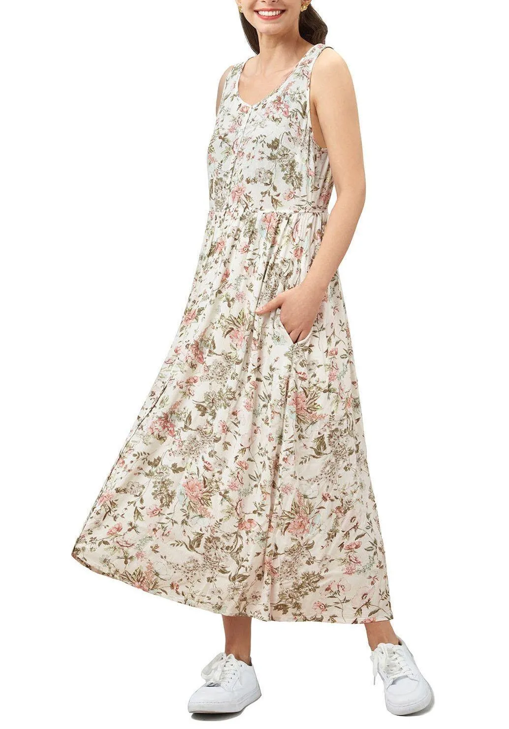 Frye Ladies Button Front Midi Dress - Image 4