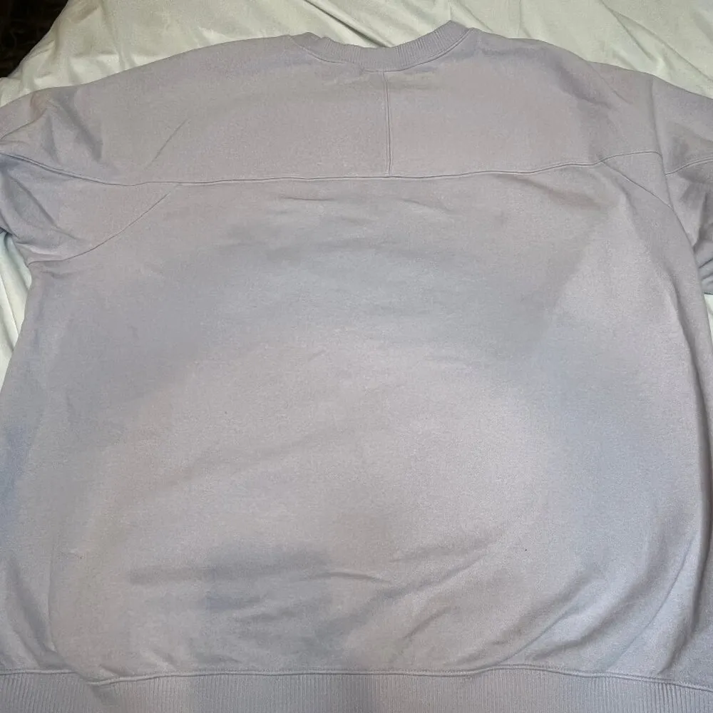 Zella Lilac Crew Neck Oversized Sweatshirt SZ XL Casual Athleisure Cozy Purple - Image 7