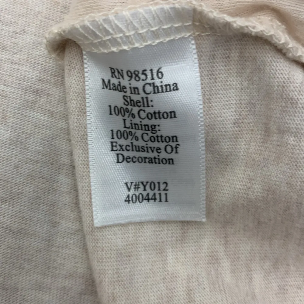 Coldwater Creek Three Quarter Sleeve Oatmeal Autumn Flock Tee Size Large - Image 11