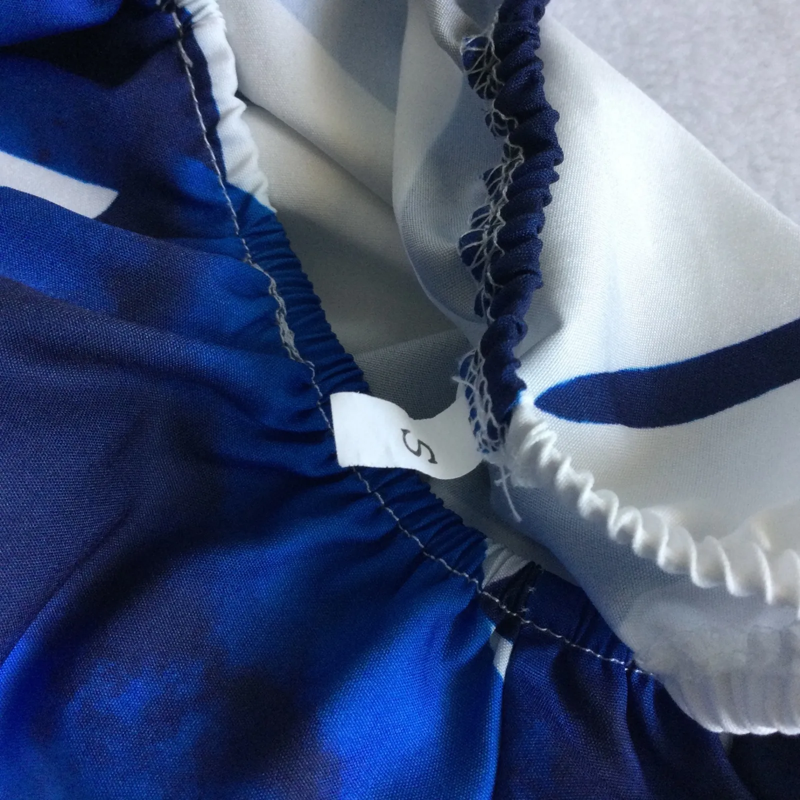 Womens White Blue Floral‎ Print Off Shoulder Cutout Maxi Dress size S - Image 6