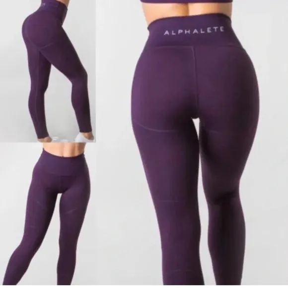 Alphalete OG Revival Leggings in Purple Noir - Image 2