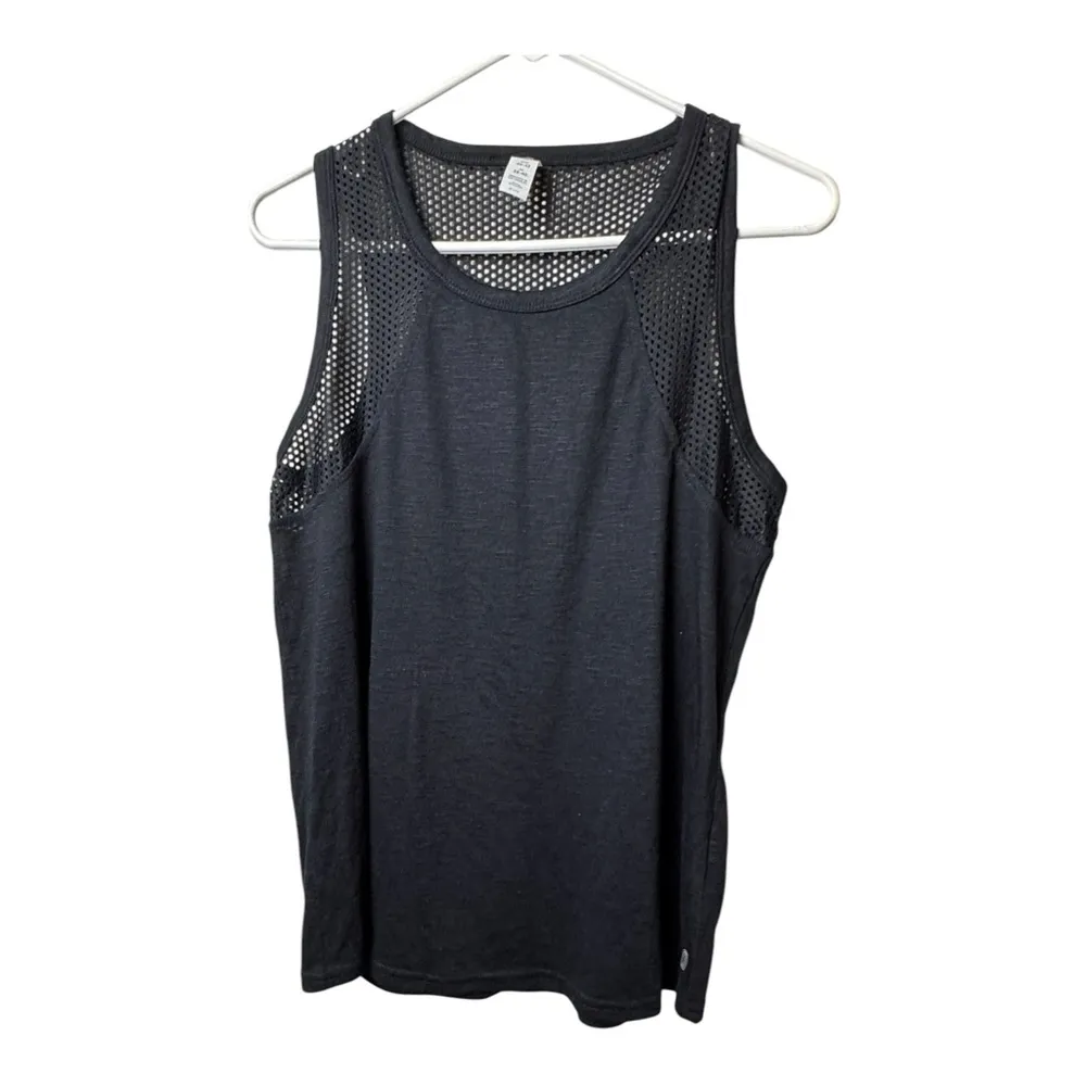 Balance Collection Black Mesh Athletic Sporty Sleeveless Workout Tank Sz M - Image 2