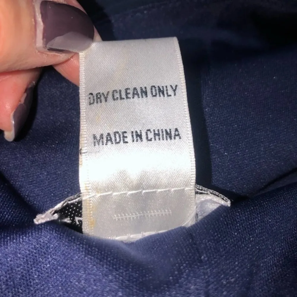 Bill Levkoff Chiffon V-Neck V-Back A-Line Floor Length Chiffon Navy Dress Size 2 - Image 9