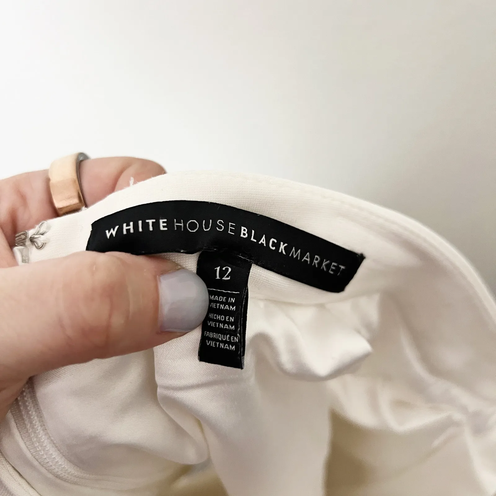 [White House Black Market] Nautical White Sailor Button Midi Pencil Skirt Sz 12 - Image 11