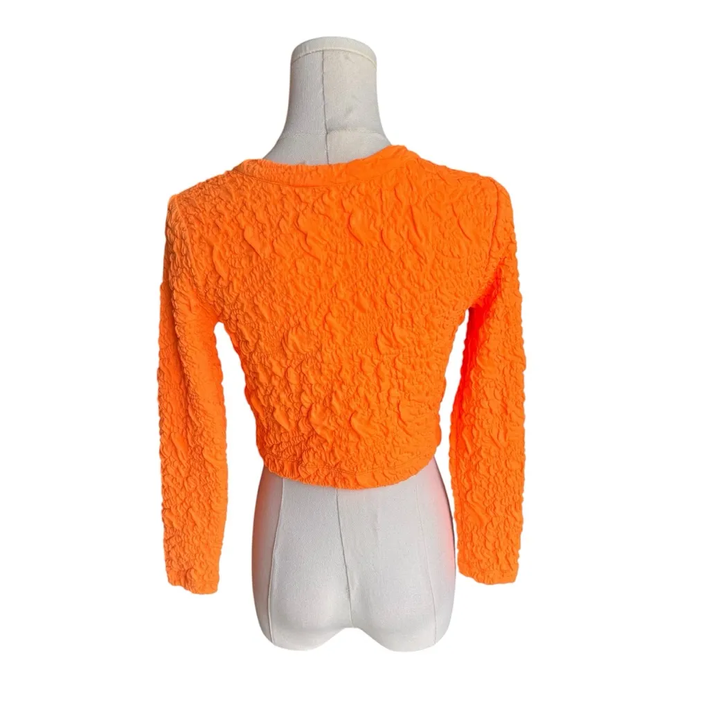 LOVESHACKFANCY - NWT Neon Tangerine Senina Crop Cardigan Sz XS - Image 5