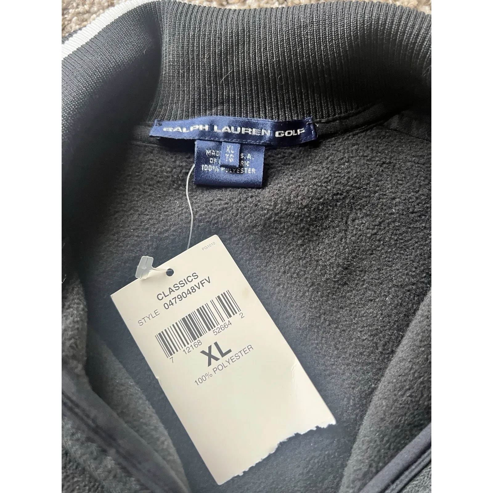 Vintage Ralph Lauren Golf Womans Black Fleece Vest Preppy New Nwt Size XL - Image 3