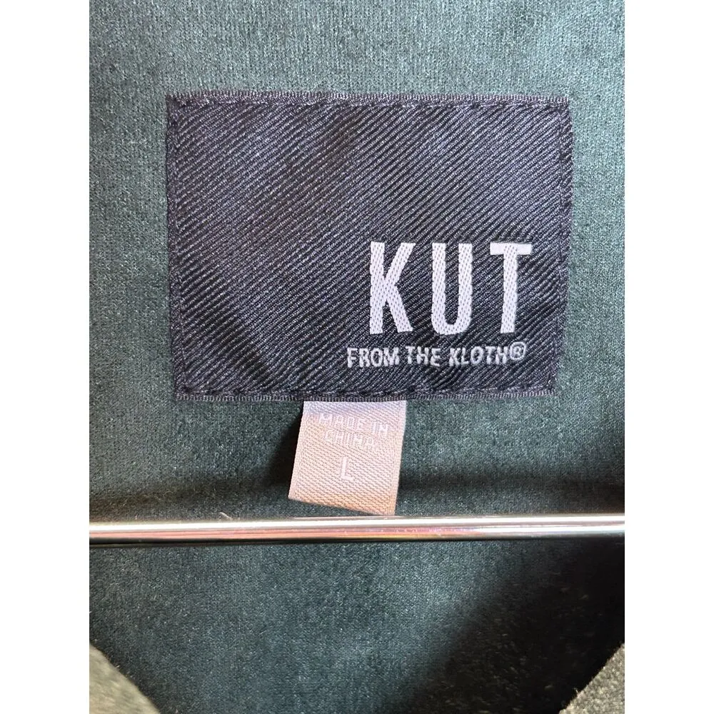 Kut from the Kloth Women's Size L Green Faux Suede Jacket EUC - Image 4