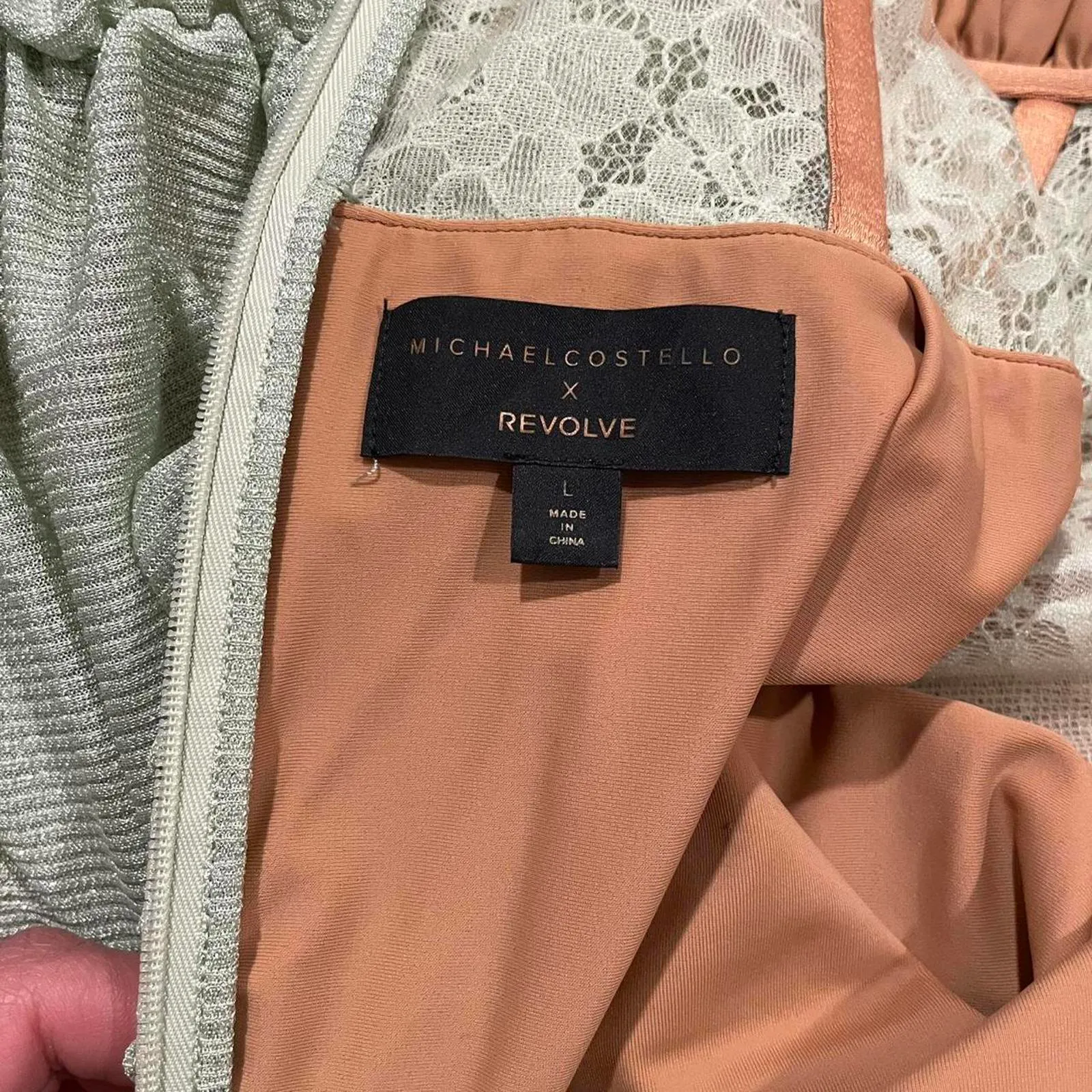 Michael Costello x REVOLVE Lulu Midi sparkly Dress in Mint. $268. size L - Image 7