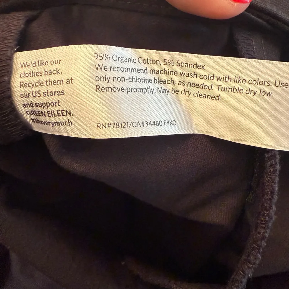 Eileen Fisher Organic Cotton Two Tone‎ Ankle Pants Size Large Navy Black - Image 8