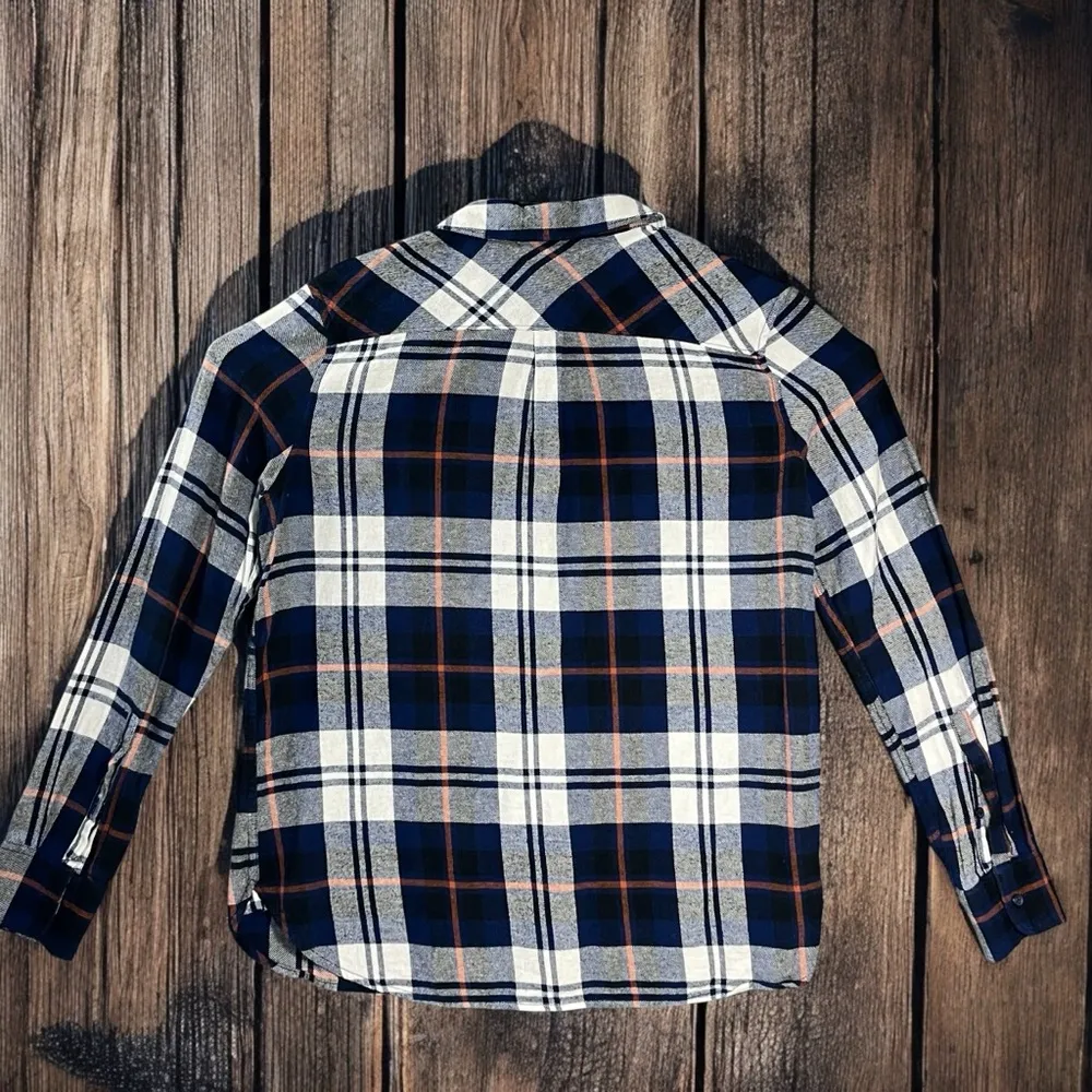 WOOLRICH Women’s Plaid Long Sleeve Button Up 100% Cotton Large Shirt Pockets EUC - Image 5