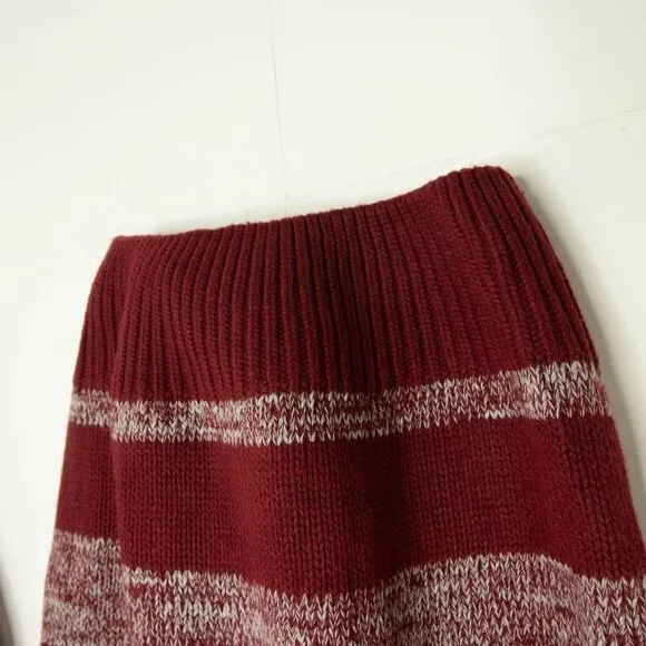 Eddie Bauer Turtleneck Striped cotton blend‎ Sweater, Burgundy M - Image 6