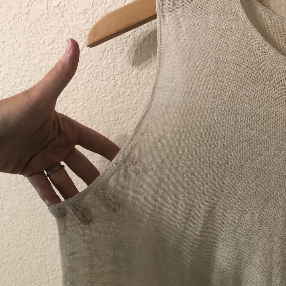 Eileen Fisher Cream White Linen Tunic Dress Top - Size S/P - Image 4