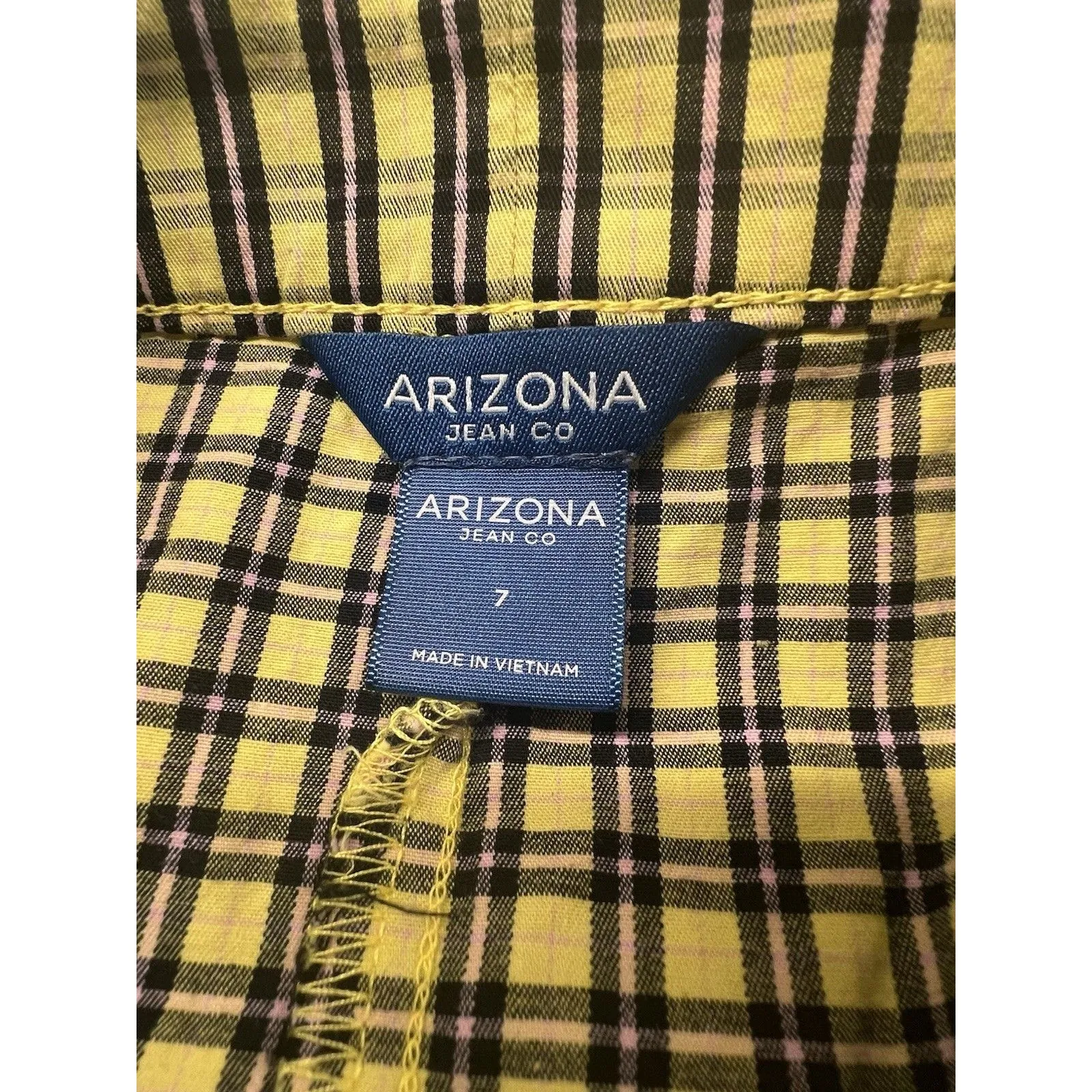 Y2K 90’s Plaid Skirt Clueless Arizona Jean Co Black Yellow Zip Juniors Twee Sz 7 - Image 6