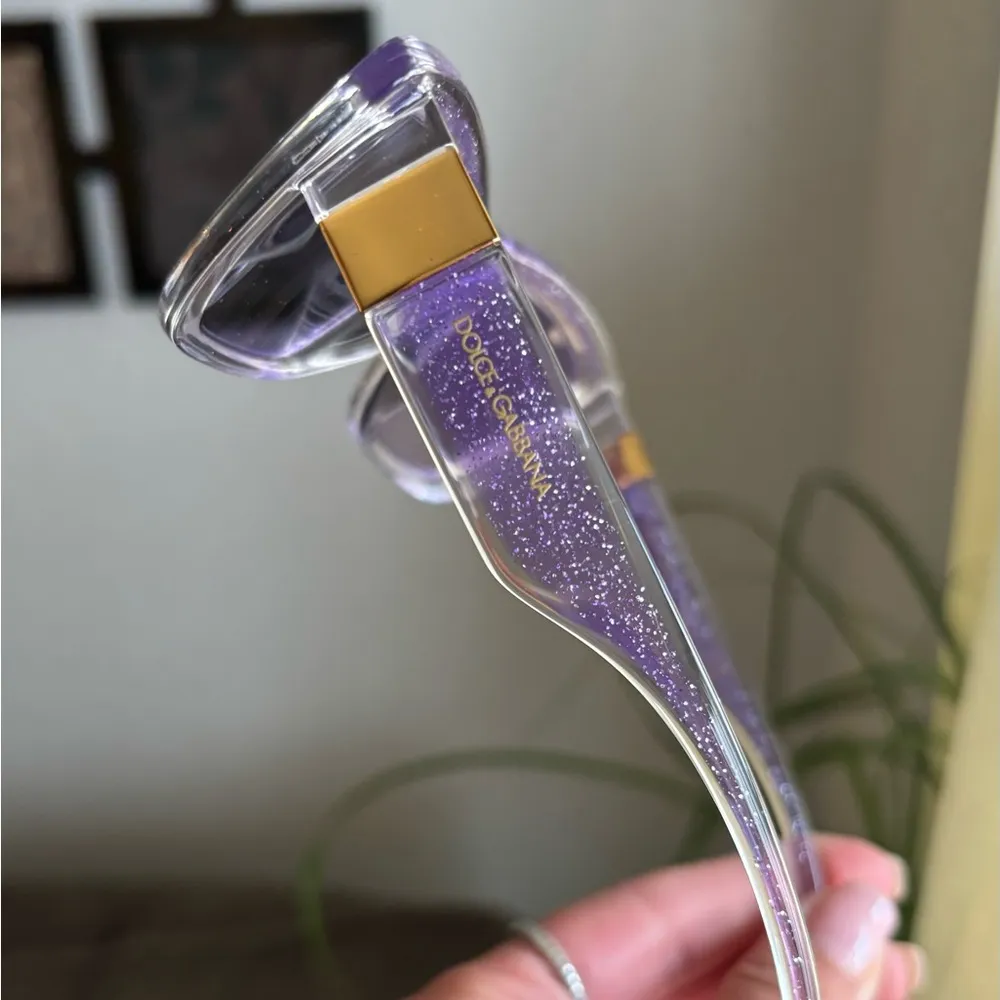 Authentic DOLCE & GABBANA 54mm cat eyes clear Glitter acetate sunglasses - Image 10