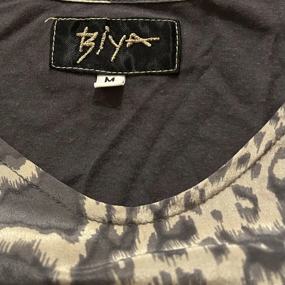 Johnny Was Biya Gray Print Oversized Modal Ling Sleeve Top Size Medium - Image 7