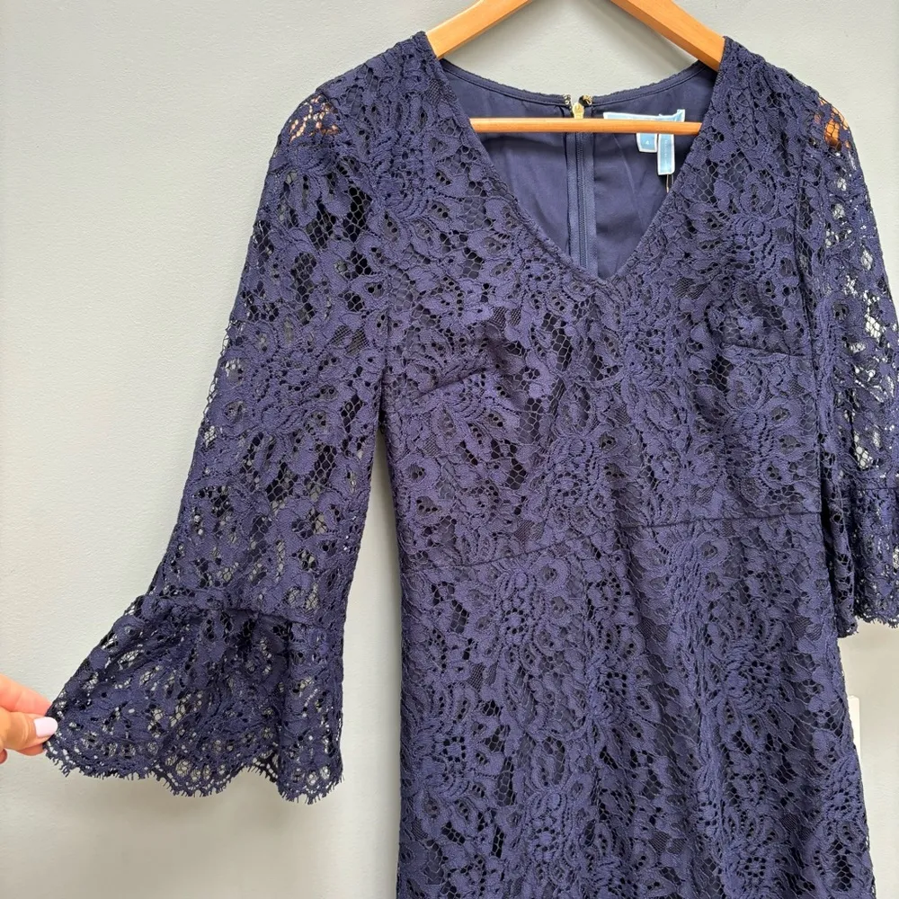 Draper James Bell Sleeve Lace Dressing Nassau Navy 4 - Image 5