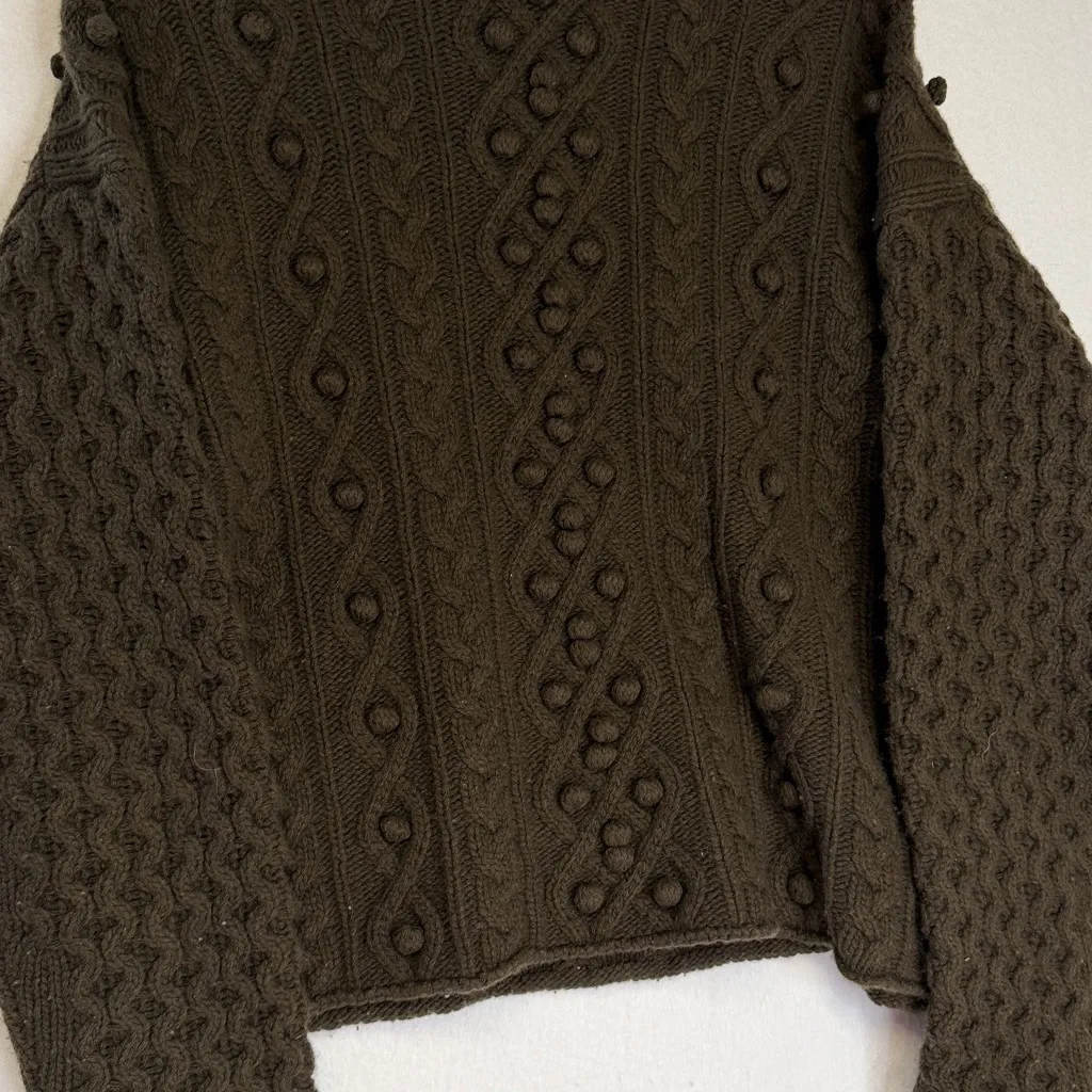 THEORY Felted Wool-cashmere Mixed-knit Sweater in Military Green - Image 3