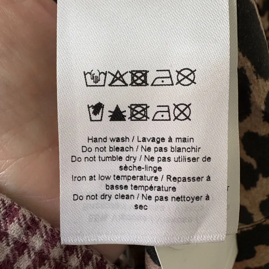 Ganni NWT silk viscose midi length long sleeve wrap dress women's size 36 / 4 - Image 3