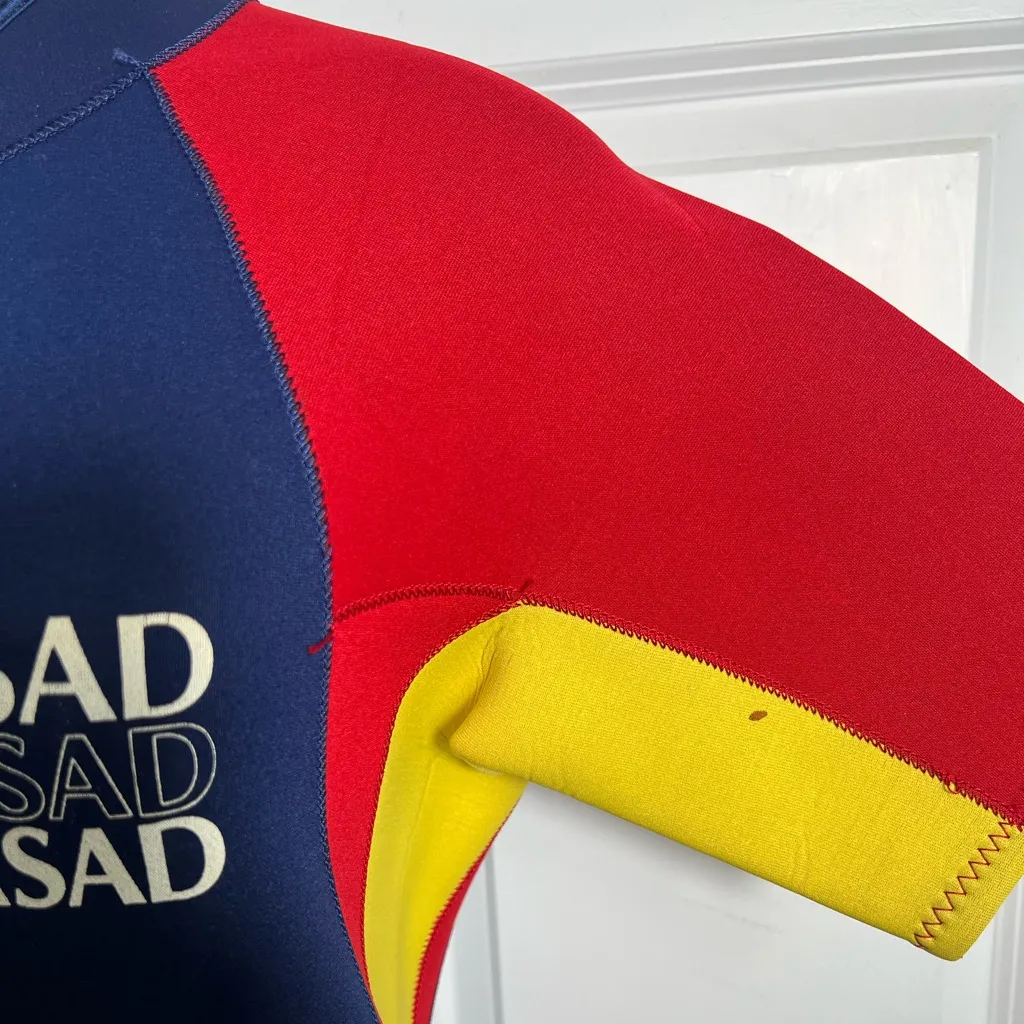 Casad Short Sleeve Front Zip Neoprene Wetsuit Springsuit Water Sports Suit Blue Size L - Image 11