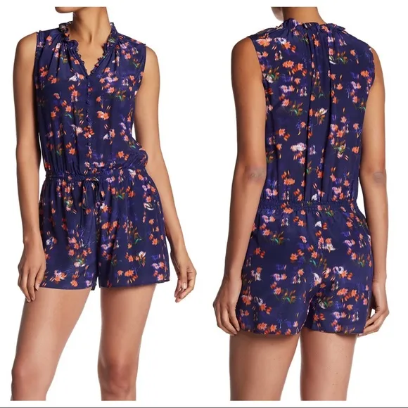 Rebecca Taylor Firework floral sleeveless romper - Image 2