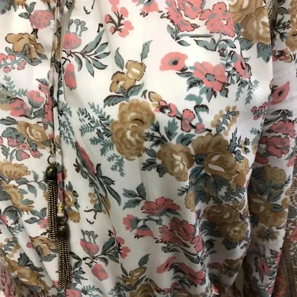 Anthropologie LOVE THE LABEL Boho Floral Tippy Border Dress Euphoria Size L NWT - Image 9