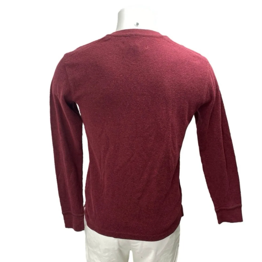 U.S Polo Assn. Men's Red Slim Fit Henley Long Sleeve Sweatshirt Sweater Top Sz S - Image 2