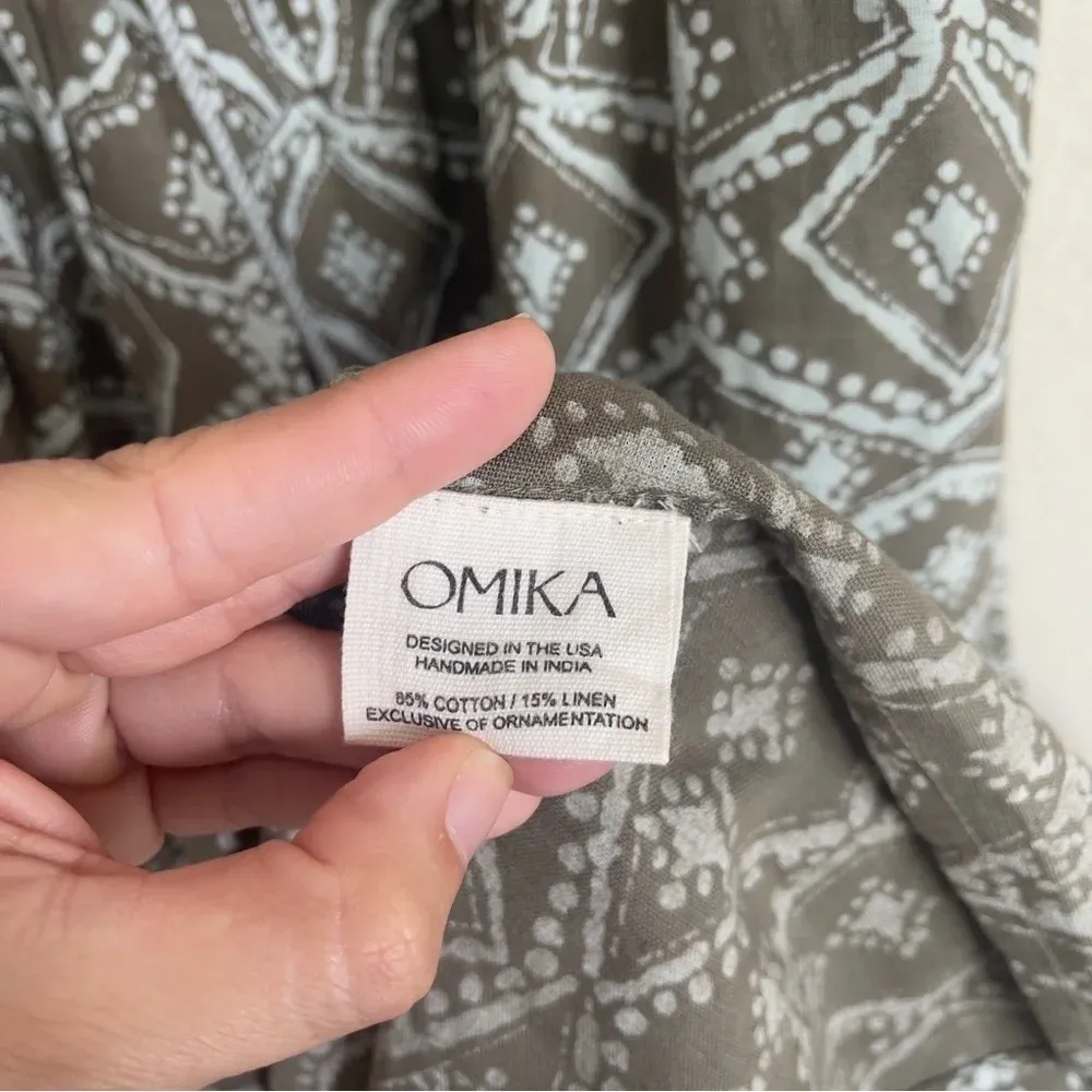 Omika Anthropologie Floral Ruffled Tunic Maxi Dress Sleeveless Tassels green Size XS - Image 6