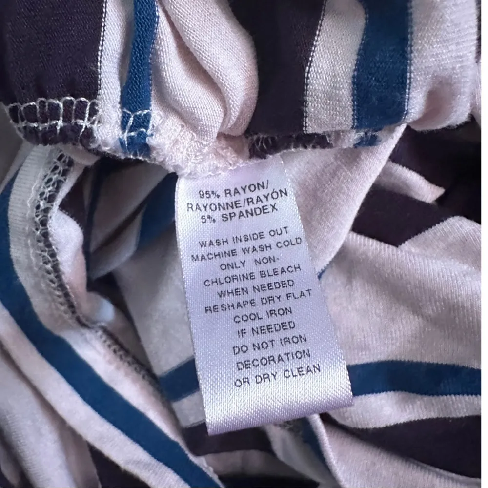 Loft Beach Striped Ruched Sides Dress Size Small - Image 6