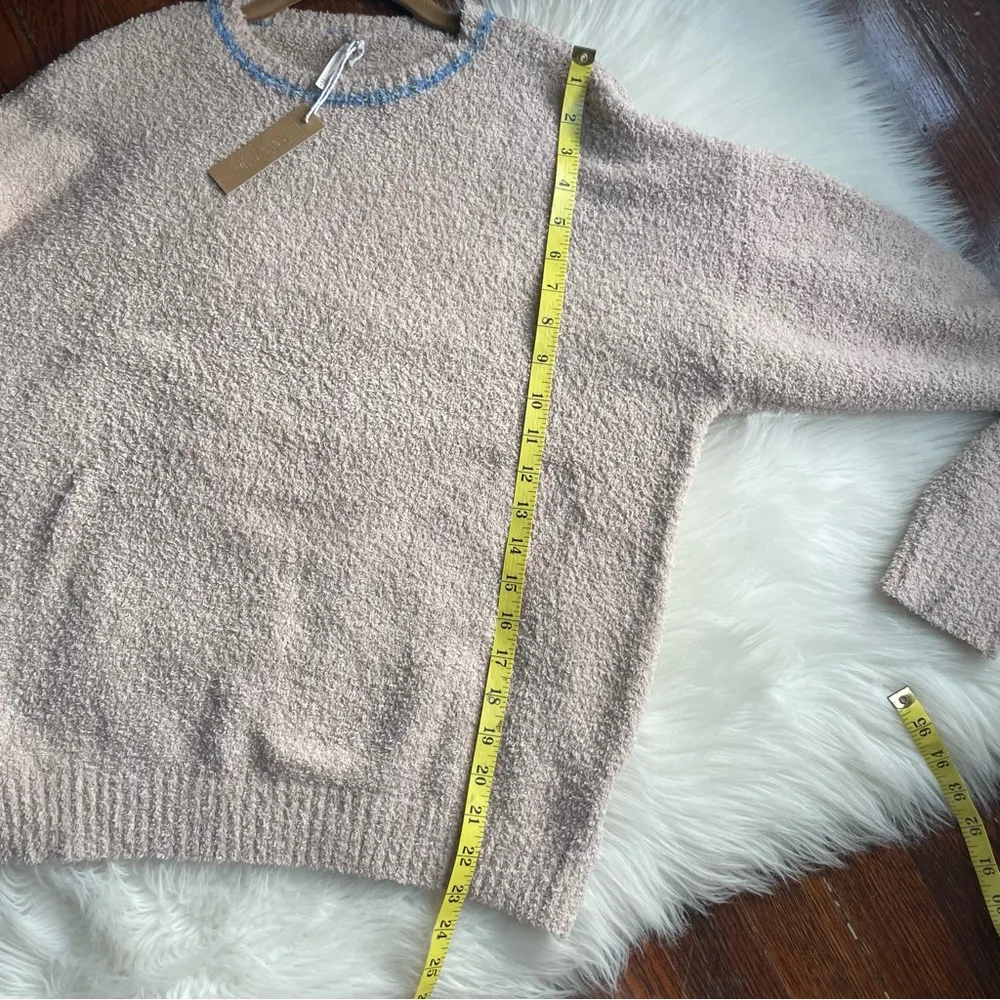 Teddy Bear Sweater Tan & Cobalt Blue Stars Super Soft NWT - Image 7