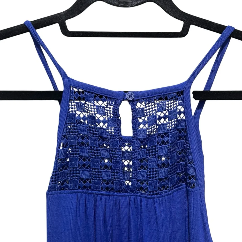 Old Navy Sleeveless Knit Romper Lattice Lace Blue Women’s Size Small NWT - Image 6