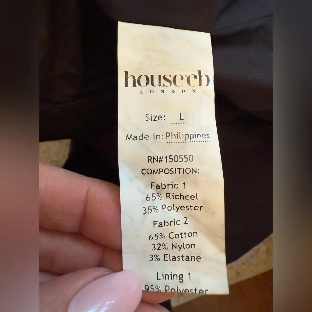 House of CB Lady Strapless Midi Dress in Black sz L - Image 7