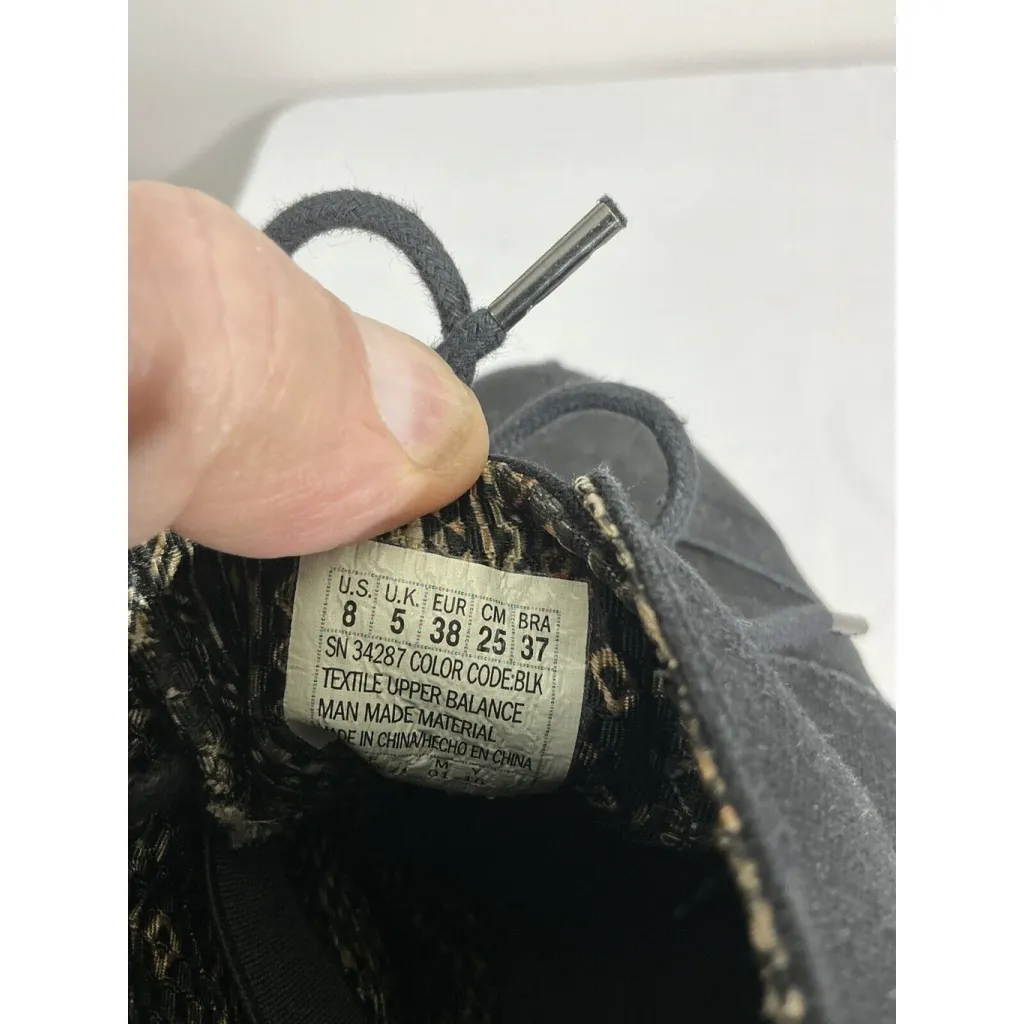 Womans Bobs By Sketchers Memory Foam Us 8 Black Fabric Lace Up Wedge Shoes - Image 7