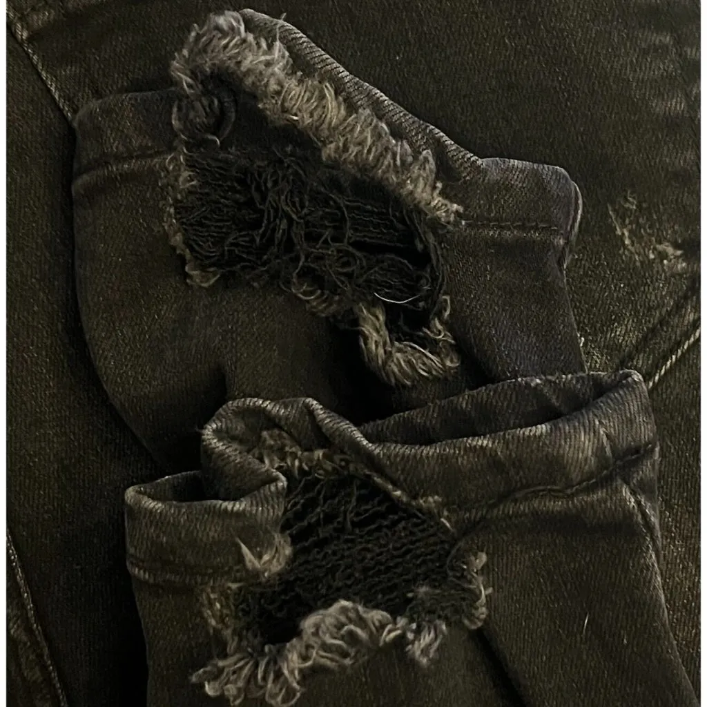 Risen Jeans Womens 28 7 High Rise Vintage Washed Skinny Onyx Trashed Destroyed Black Size undefined - Image 5