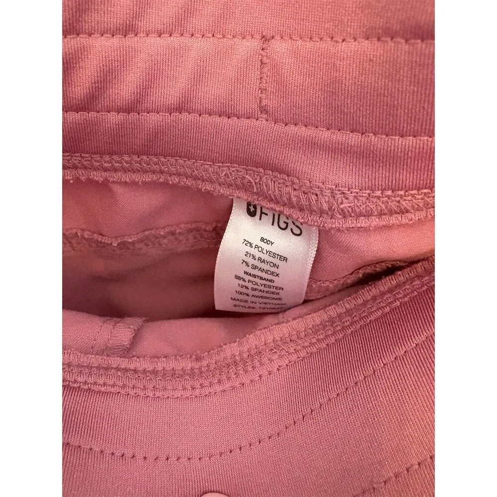 FIGS Unisex XS Pink Scrub Pants Elastic Waist Workwear - Image 3