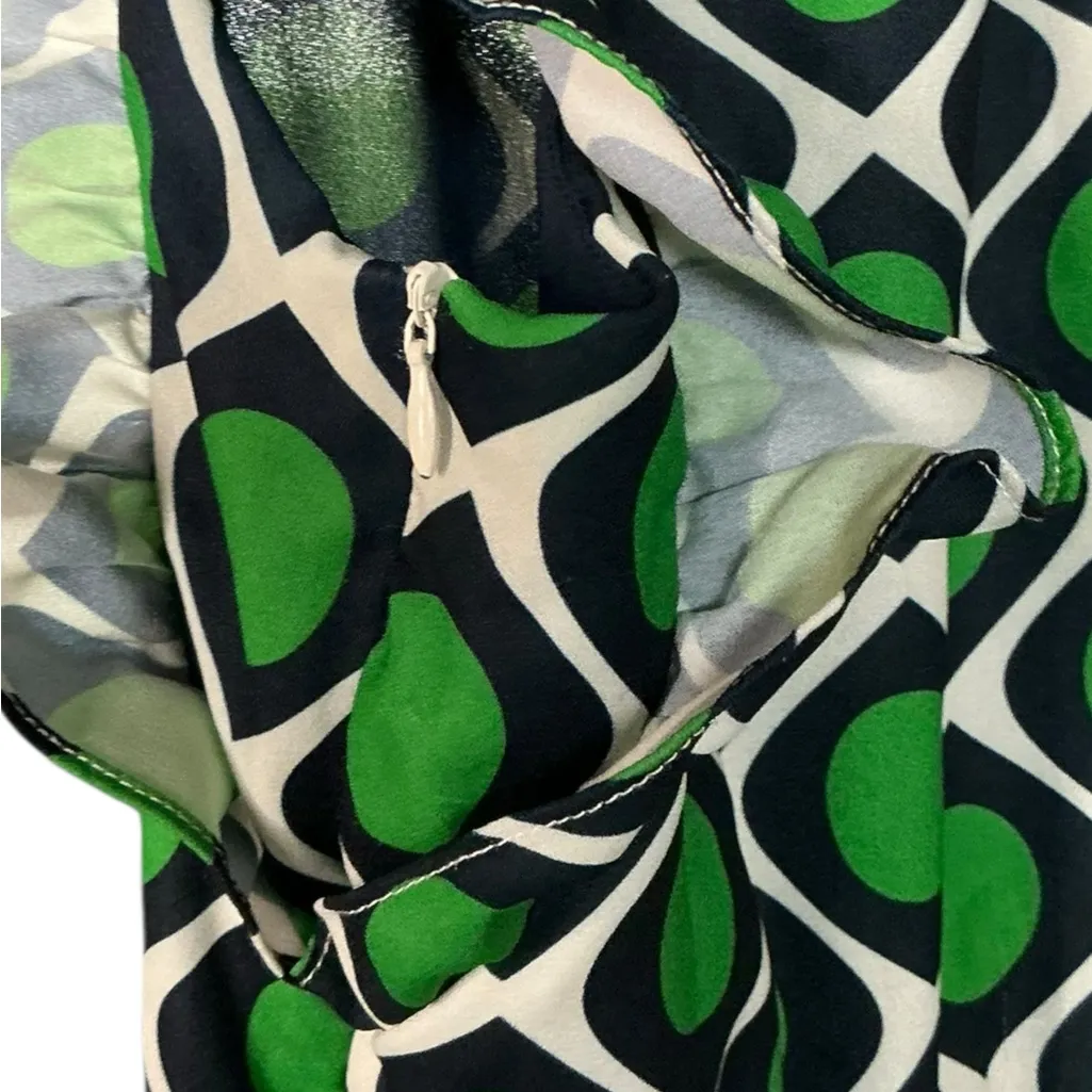 Jade Green and Black Patterned Midi Dress Size M - Image 4