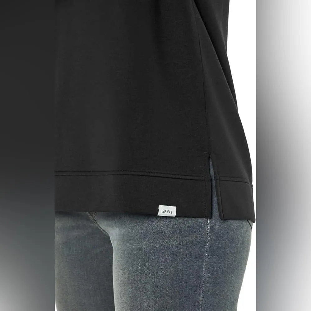 Orvis Women's V-Neck Dropped Shoulders Sweatshirt Black Size Large - Image 4