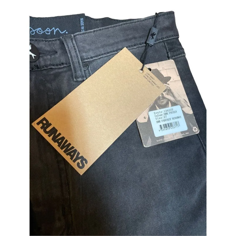 Oneteaspoon Dark Fantasy Runaway washed black high rise jeans sz 27 NWT - Image 3