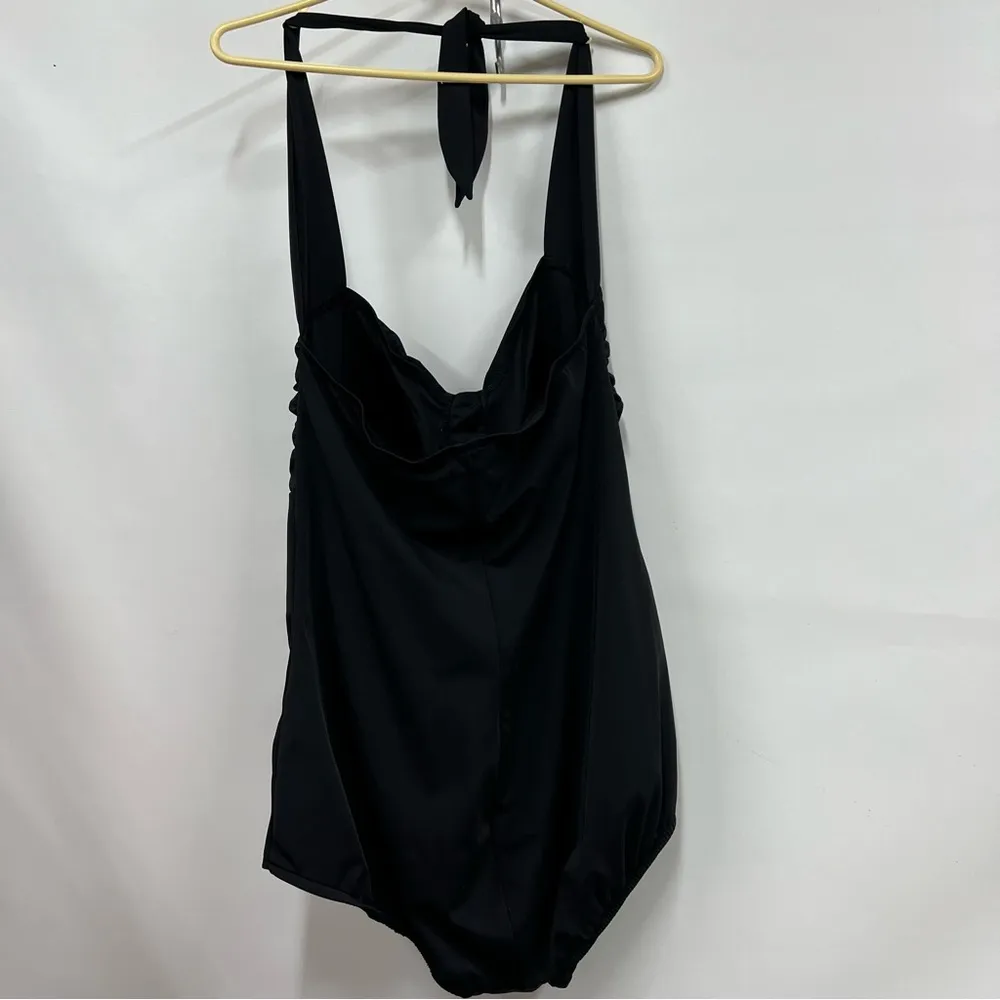 Suddenly slim by catalina women’s 3x (22w-24w) one piece black studded swimsuit - Image 2