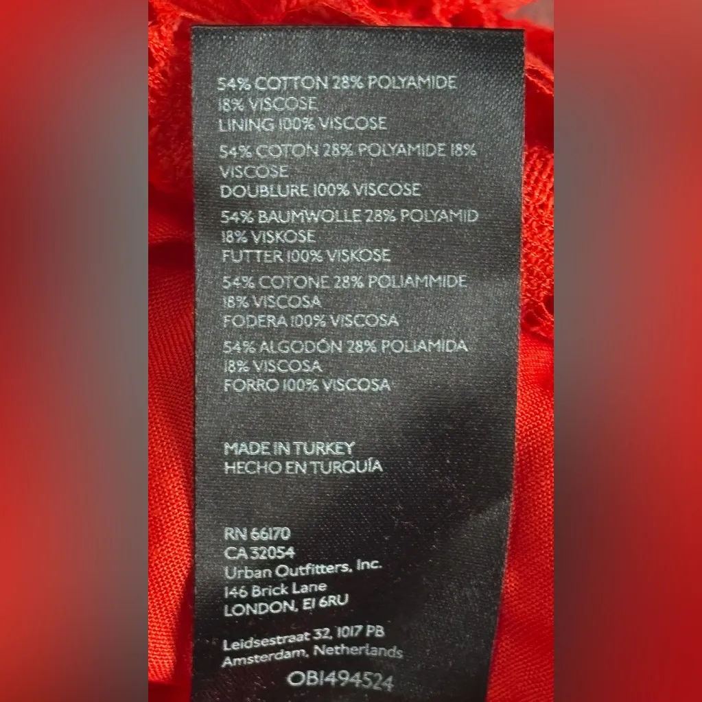 Maeve Anthropologie Strapless Red Lace‎ Dress Size XS EUC - Image 8