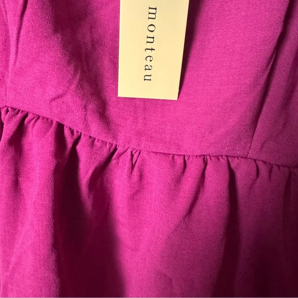 Monteau Women's Pink Peplum  Thin Strap Top Sz M - Image 4