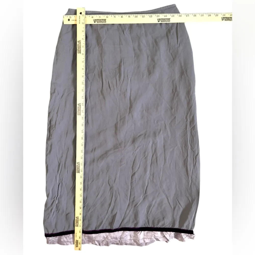 Vintage Women’s Smoky Purple Plum Silk‎ With Velvet Trim Blouse And Skirt Set 14 - Image 6