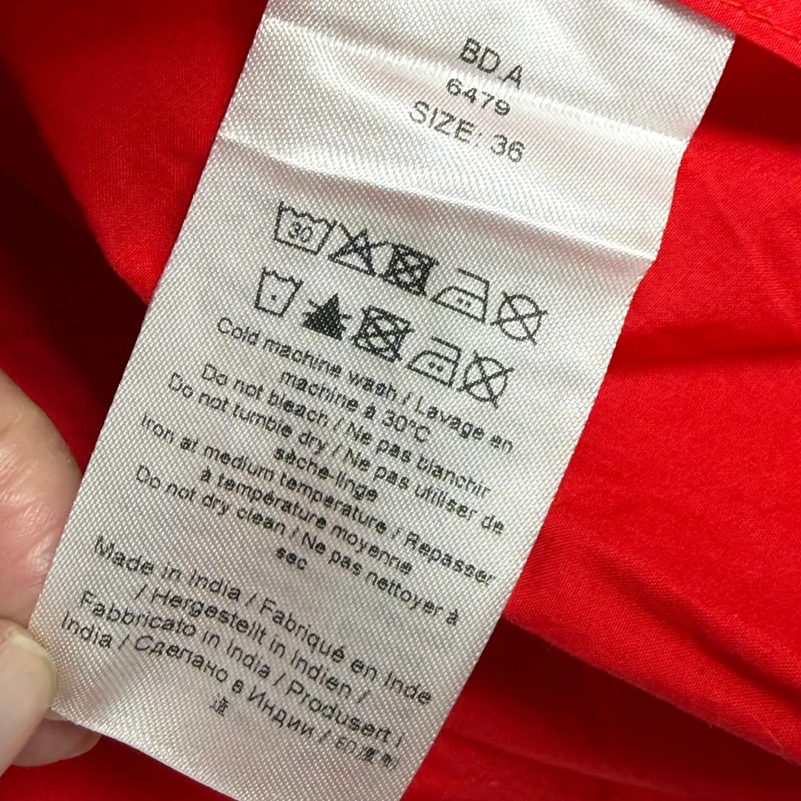 GANNI Poplin U Neck Dress Red Organic Cotton Size 36 US 4 Style F9006 - Image 8