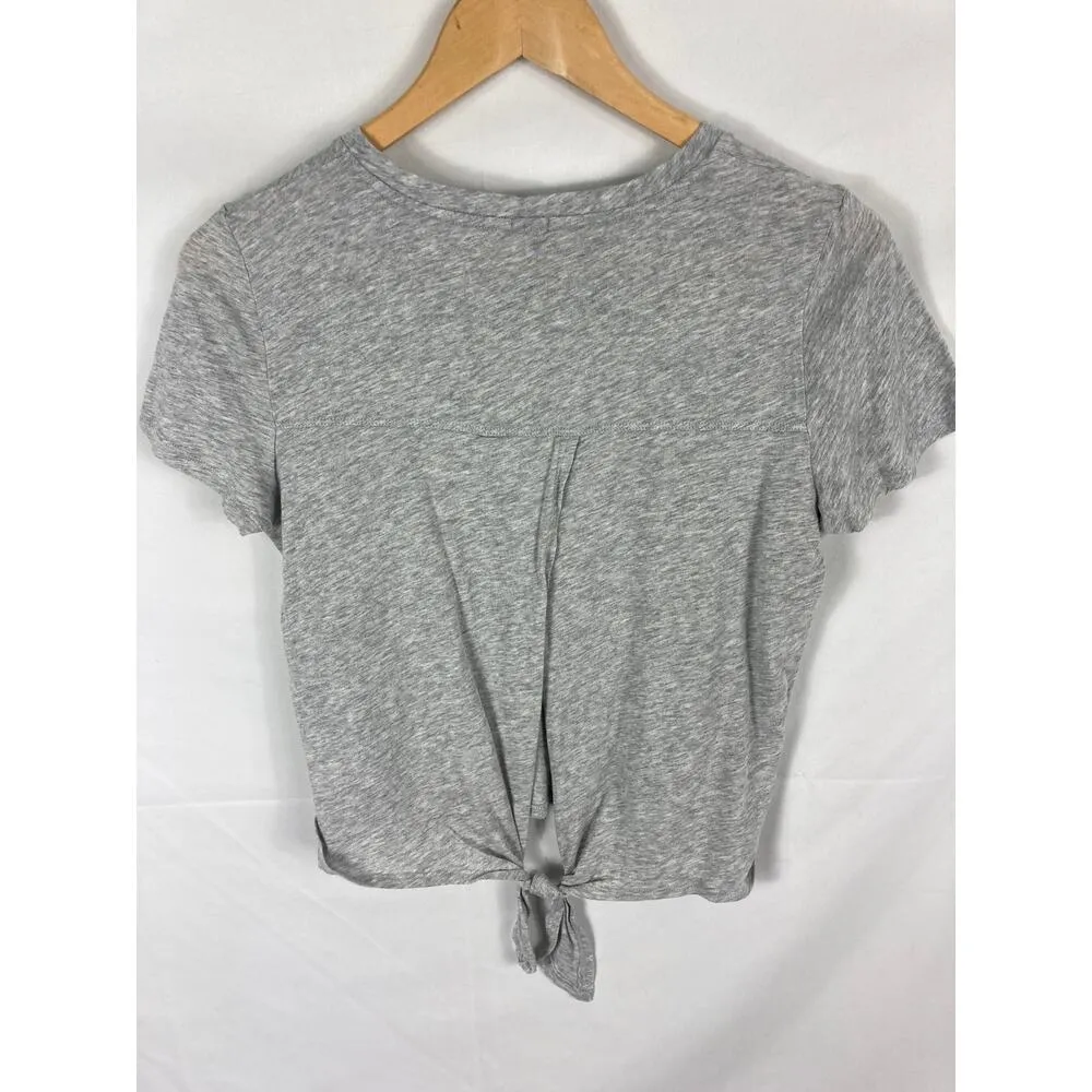 Aerie heather Grey Short Sleeve Tie Back Tshirt Size Medium - Image 5