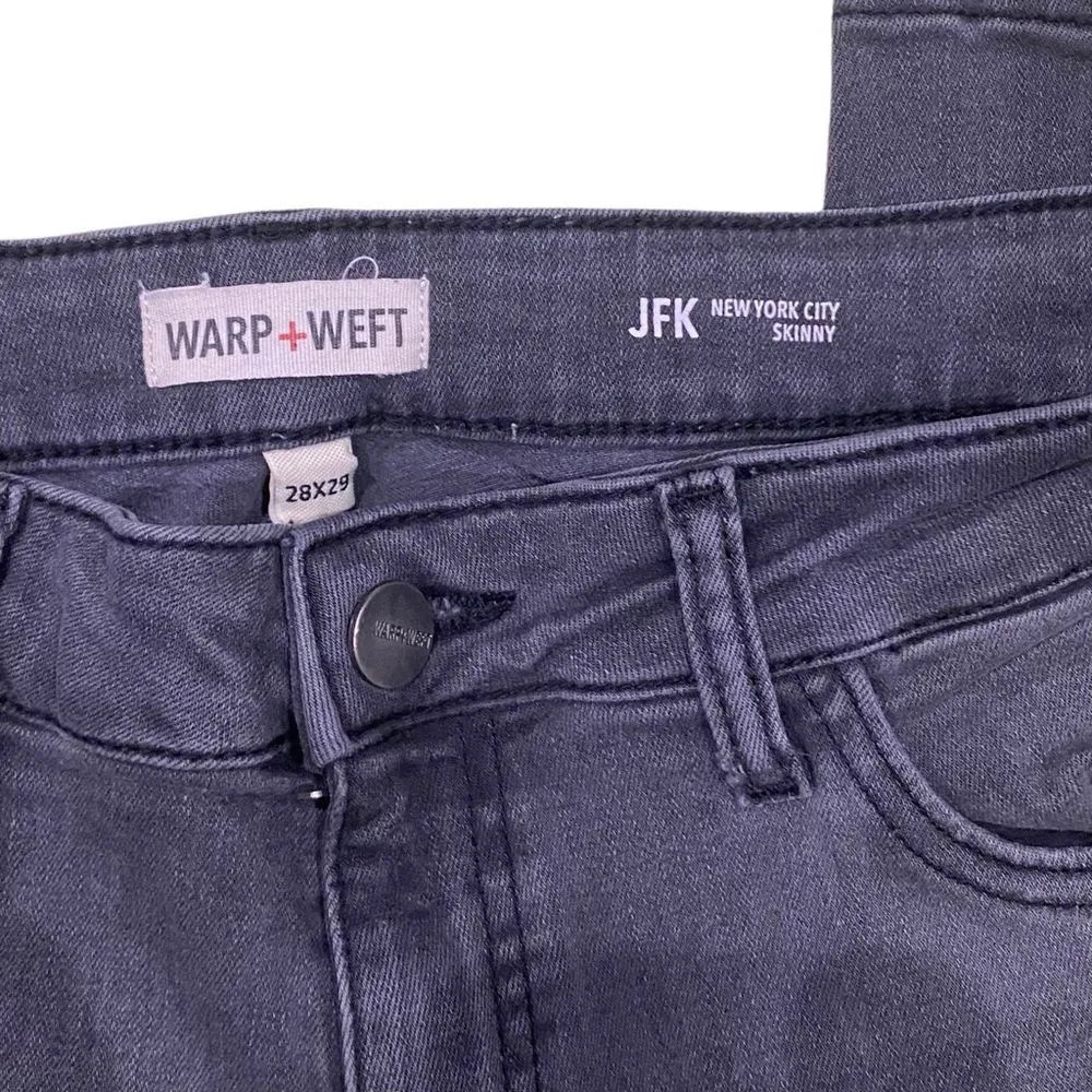 Warp + Weft JFK New York City Skinny Jeans 28 x 29 Black - Image 7