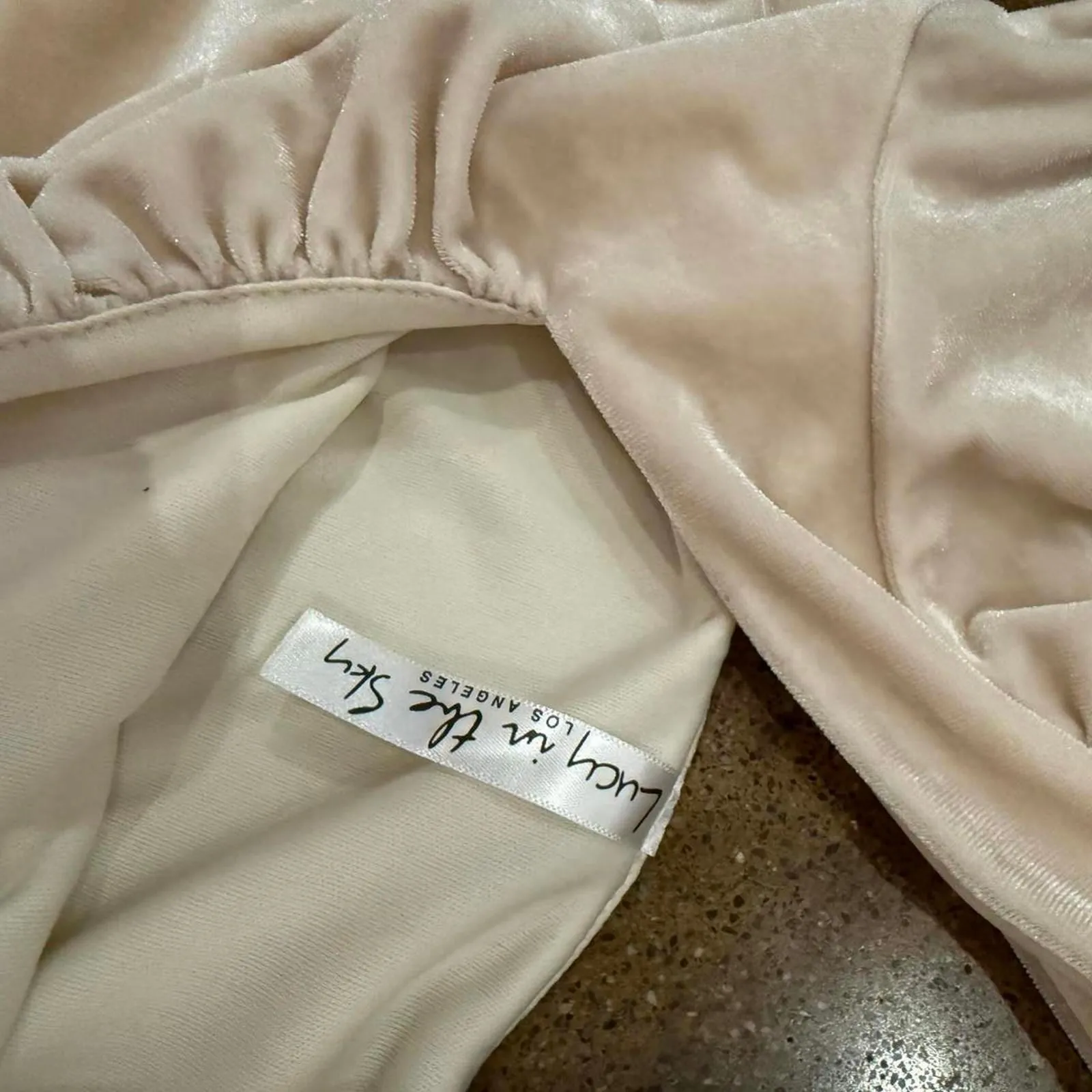 Lucy in the Sky Ivory Beige Sweetheart Mini Dress - Image 4