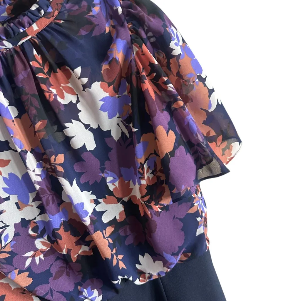 Julia Jordan Chiffon Floral Jumpsuit Wide Leg Trouser Pants Outfit Size 6 Womens - Image 7