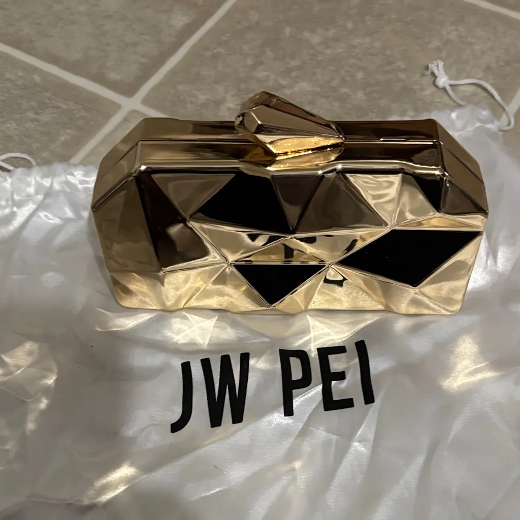JW PEI Gold Geometric Clutch - Image 2