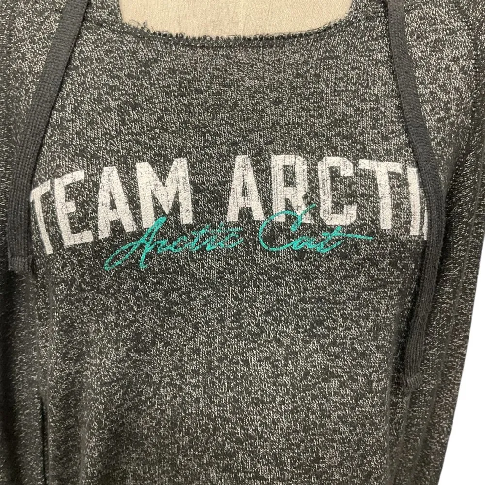 Team Arctic Cat Hooded Sweatshirt Heather Gray Athletic Sport Pullover Size M Size M - Image 3
